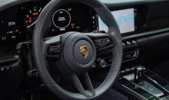 2022 Porsche Carrera 4 GTS Cabriolet in Lava Orange Steering Wheel
