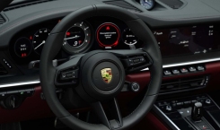 2023 Porsche 911 Turbo S Cabriolet Python Green Steering Wheel