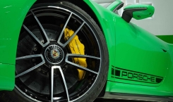 2023 Porsche 911 Turbo S Cabriolet Python Green Wheels