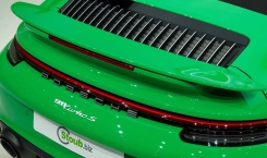 2023 Porsche 911 Turbo S Cabriolet Python Green Spoiler