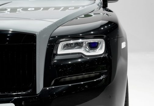 Black Rolls Royce Wraith with Tempest Grey Bonnet